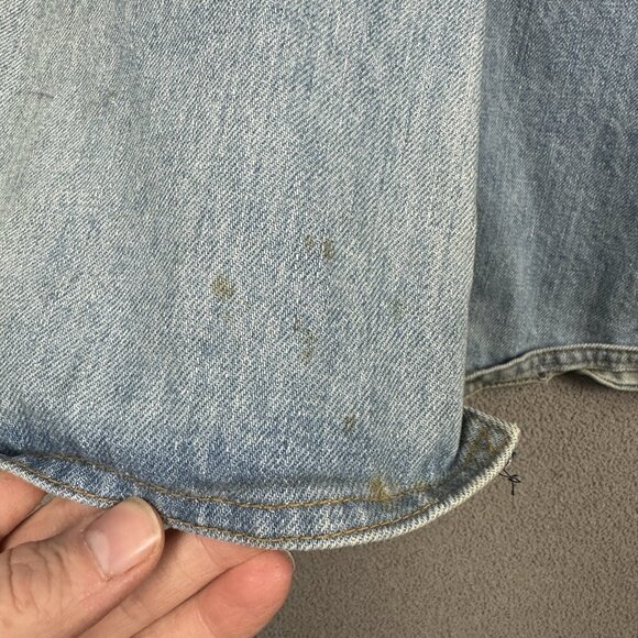 Vintage 70s Levi’s Split Tail Denim Chore Jacket Men’s XL Blue Orange Tab - Picture 9 of 10